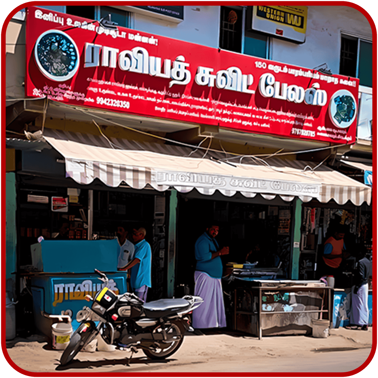 Premium traditional South Indian sweets displayed at Raviath Sweet Palace